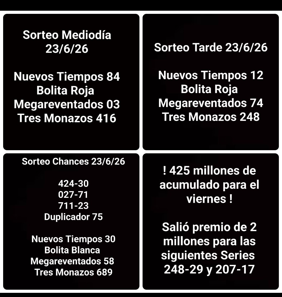 Featured image for “Resultados sorteo 23/6/26”
